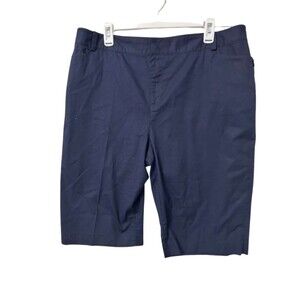 Ralph Lauren Bermuda Shorts Women's Size 16W Navy Blue Plain Cotton